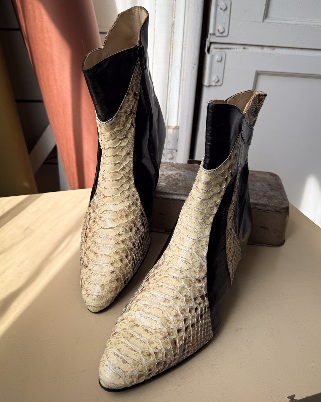 70s Snakeskin Ankle Boots | 11