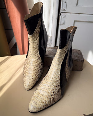 70s Snakeskin Ankle Boots | 11