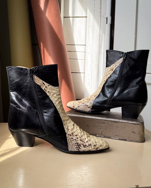 70s Snakeskin Ankle Boots | 11