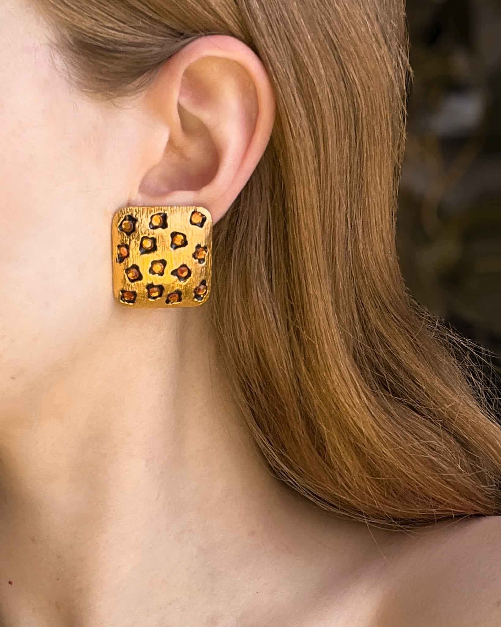 90s Gold Leopard Earrings