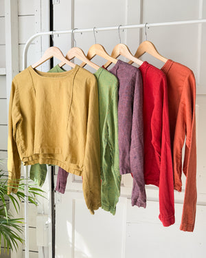 90s Cropped Linen Top | S-M Comes in 5 Colors!