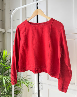 90s Cropped Linen Top | S-M Comes in 5 Colors!