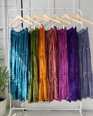 90s Lilac Crushed Velvet Skirt | XS-S