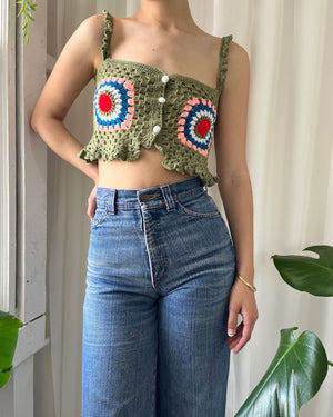 70s Crochet Crop Top