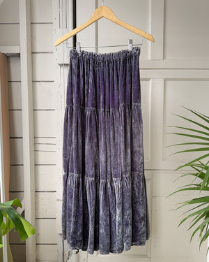 90s Periwinkle Crushed Velvet Skirt | S-M
