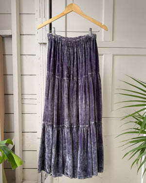 90s Periwinkle Crushed Velvet Skirt | S-M