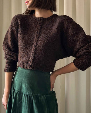 80s Perry Ellis Cropped Wool Sweater