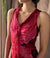 90s Rose Print Silk Slip Dress