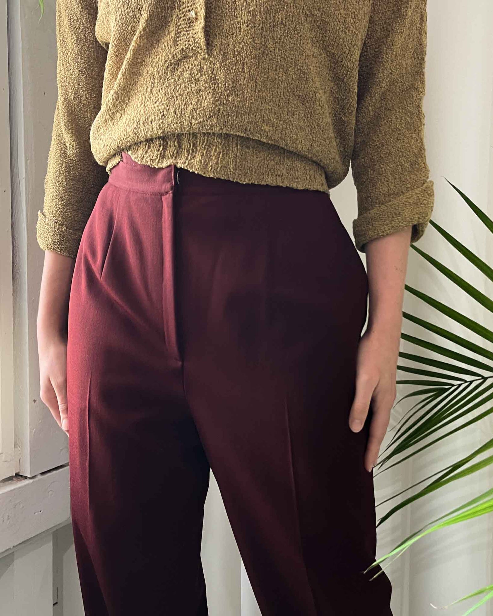 90s Burgundy Trousers | S