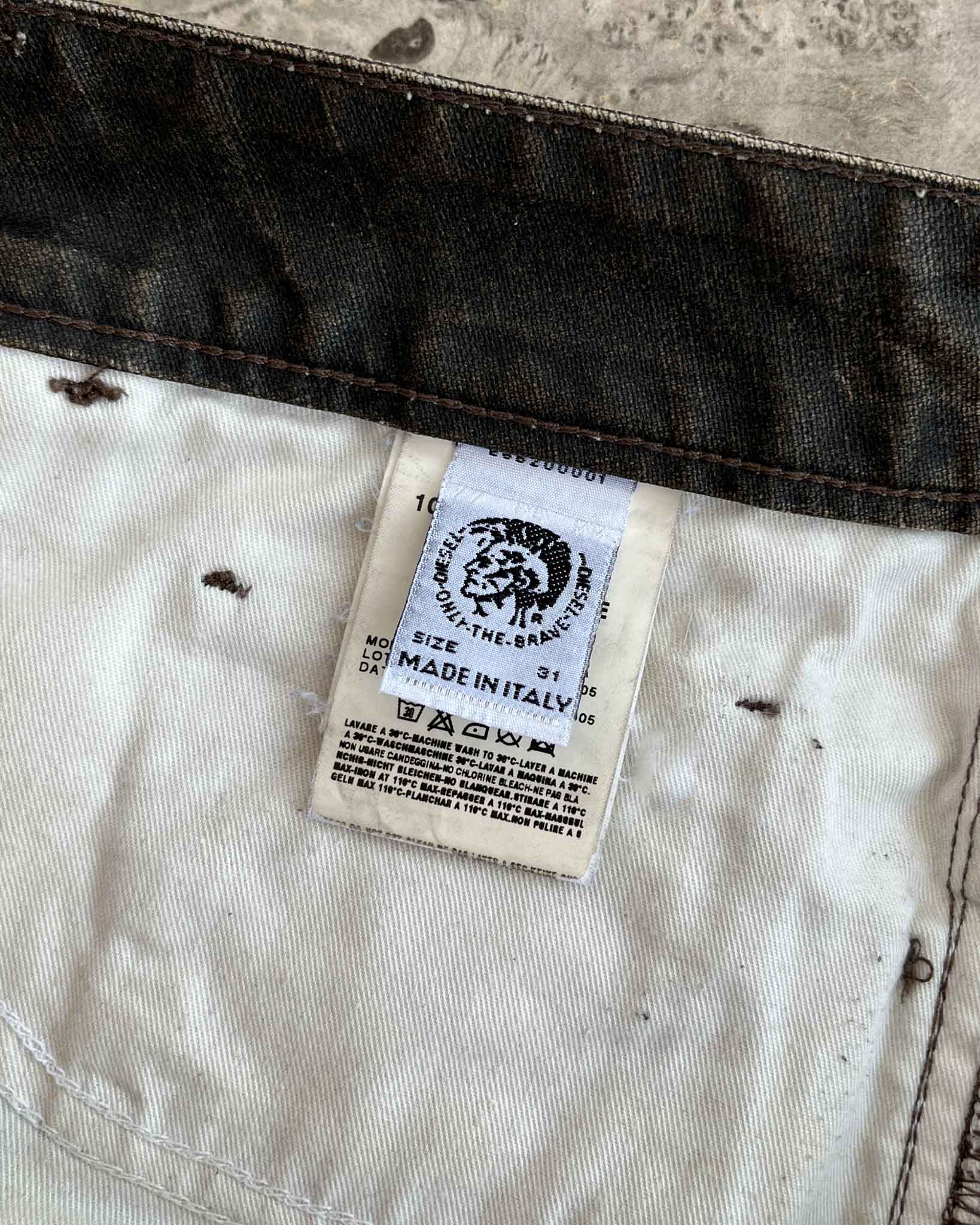 Y2K Diesel Low Rise Coated Pants - Lucky Vintage
