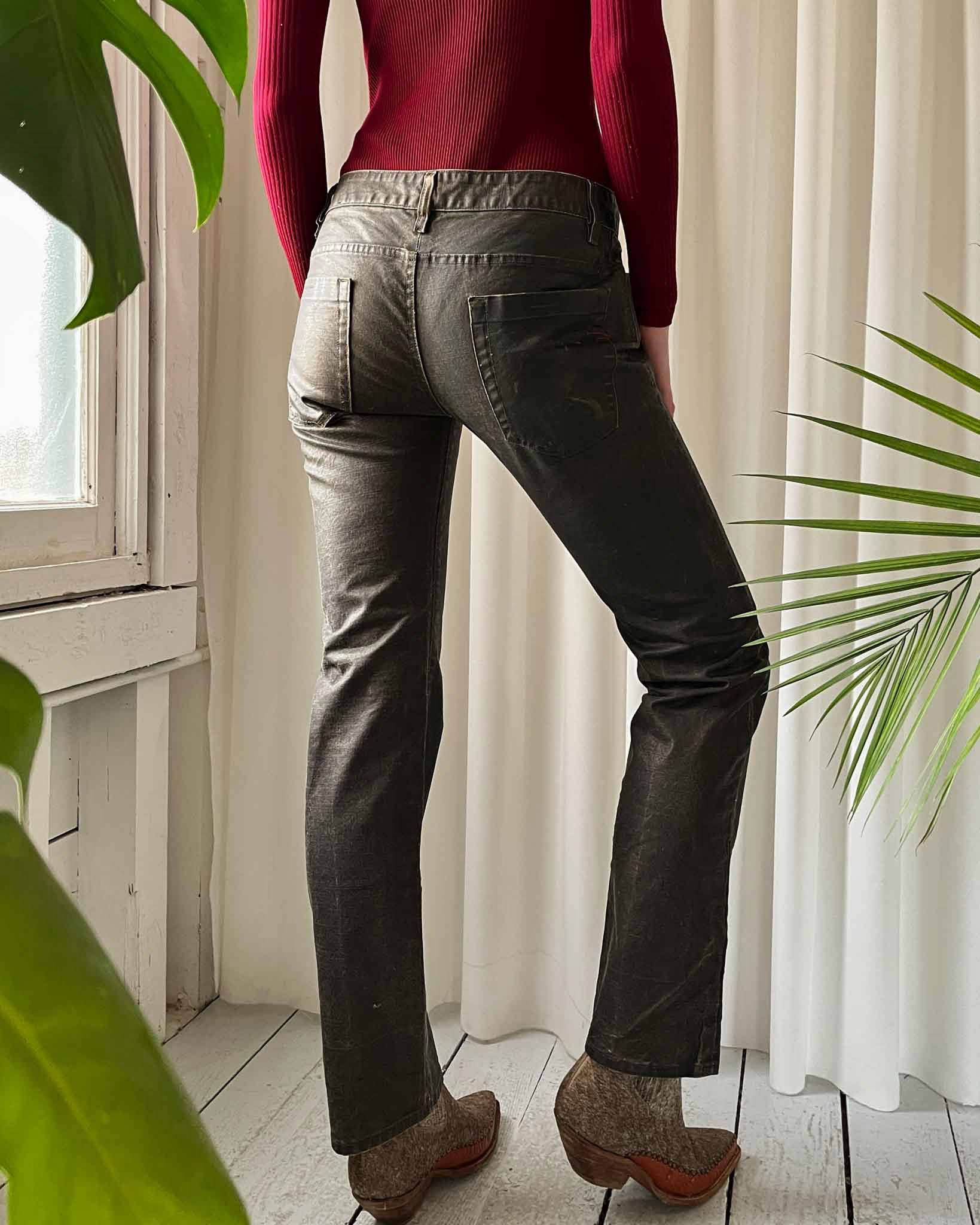 Vintage Flared Low Waist Denim Low Rise Pants For Women Y2K
