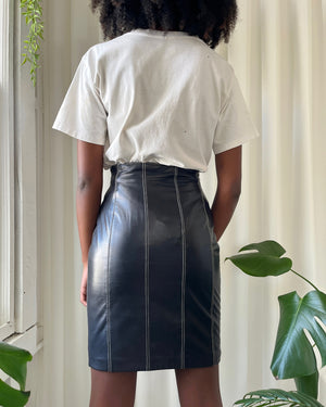 90s Escada Leather Skirt