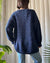 90s Navy Cable Knit Sweater | M-L