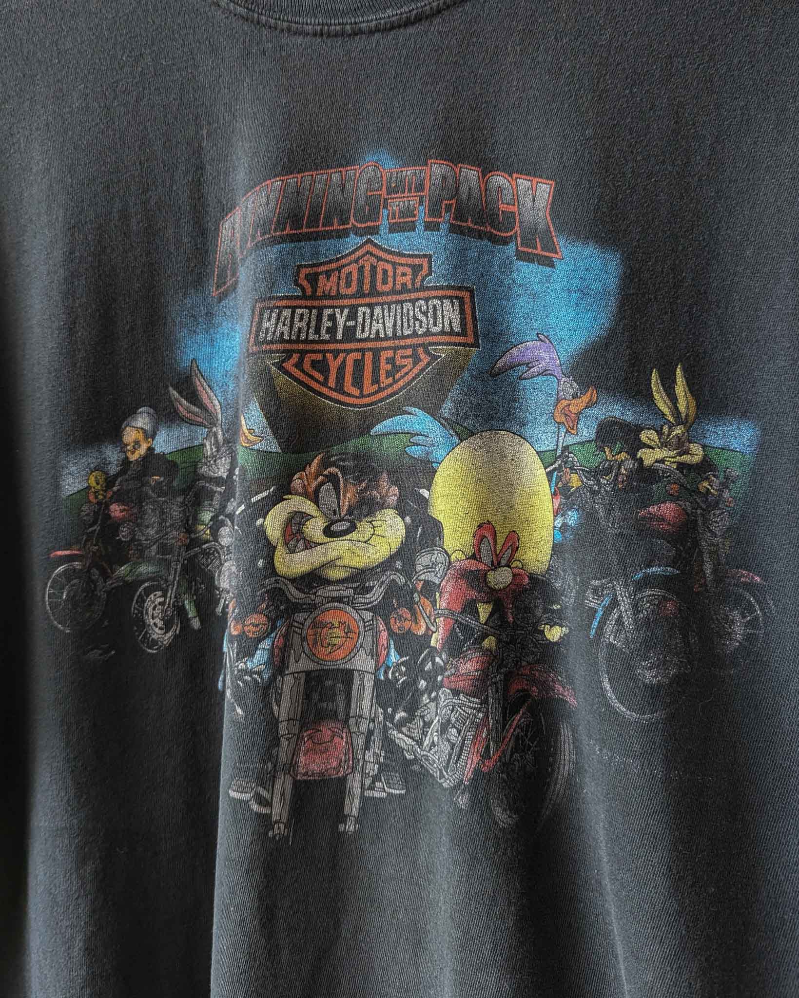 Y2K Harley Davidson Looney Tunes T-Shirt - Lucky Vintage