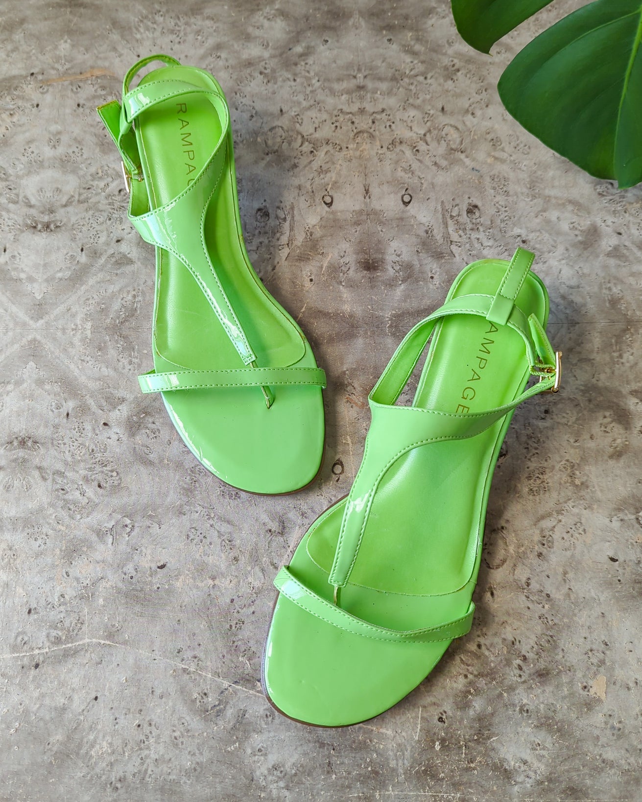 Y2K Patent Lime Green Kitten Heels