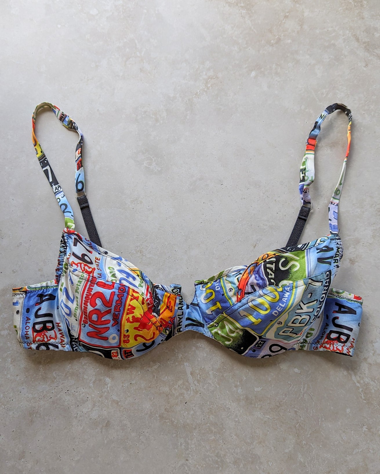 90s Silk Novelty Print Bra