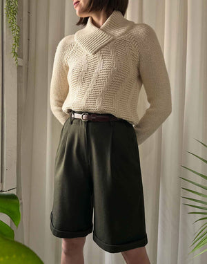 90s Olive Wool Bermuda Shorts | XS
