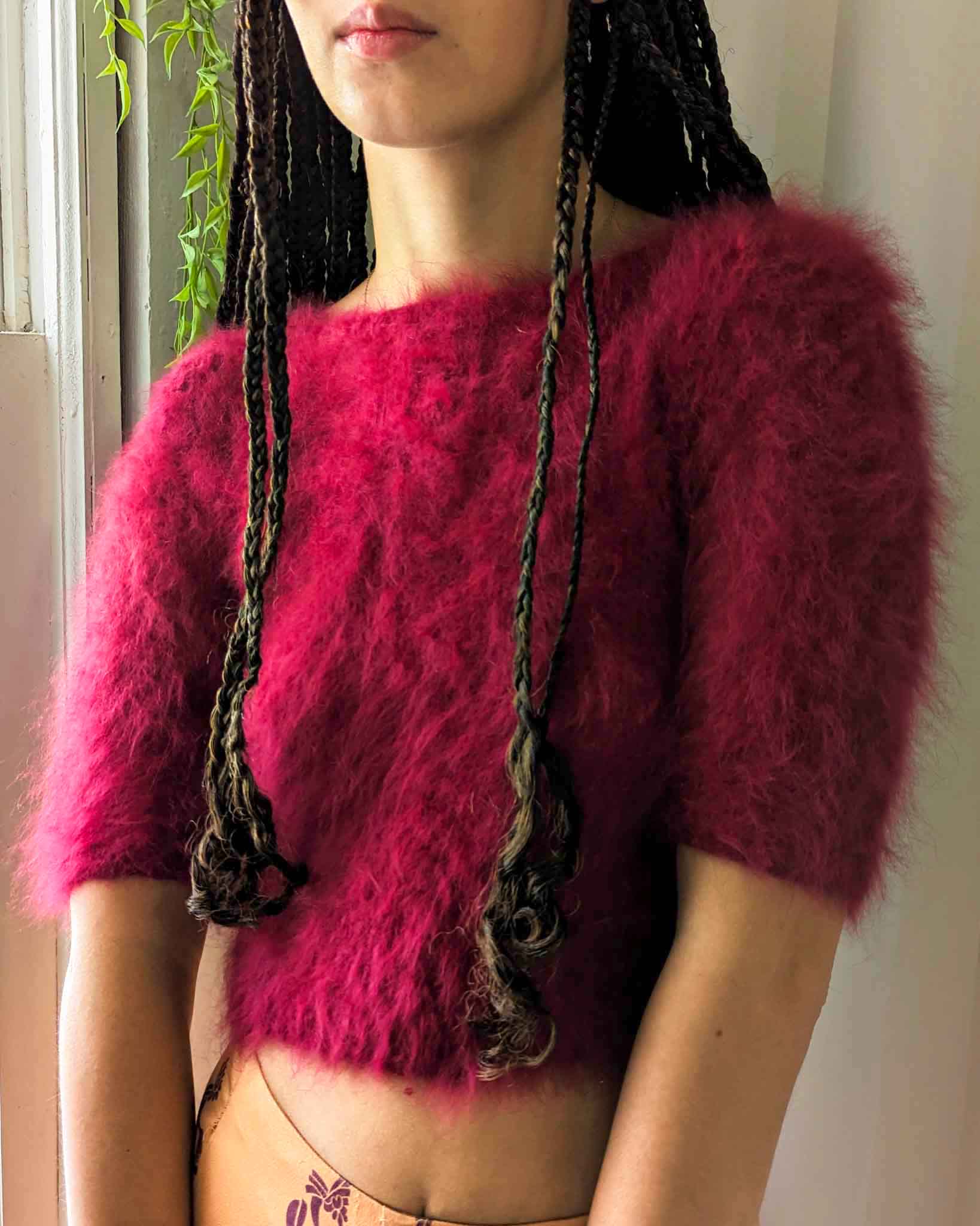 90s Perry Ellis Angora Sweater | XS-S