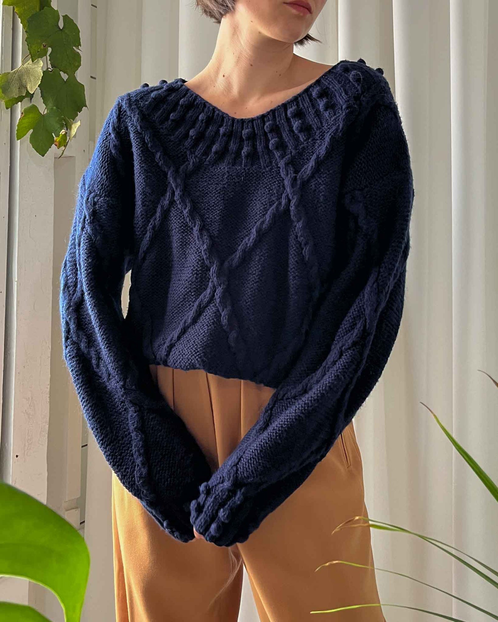 90s Navy Sweater | S-M