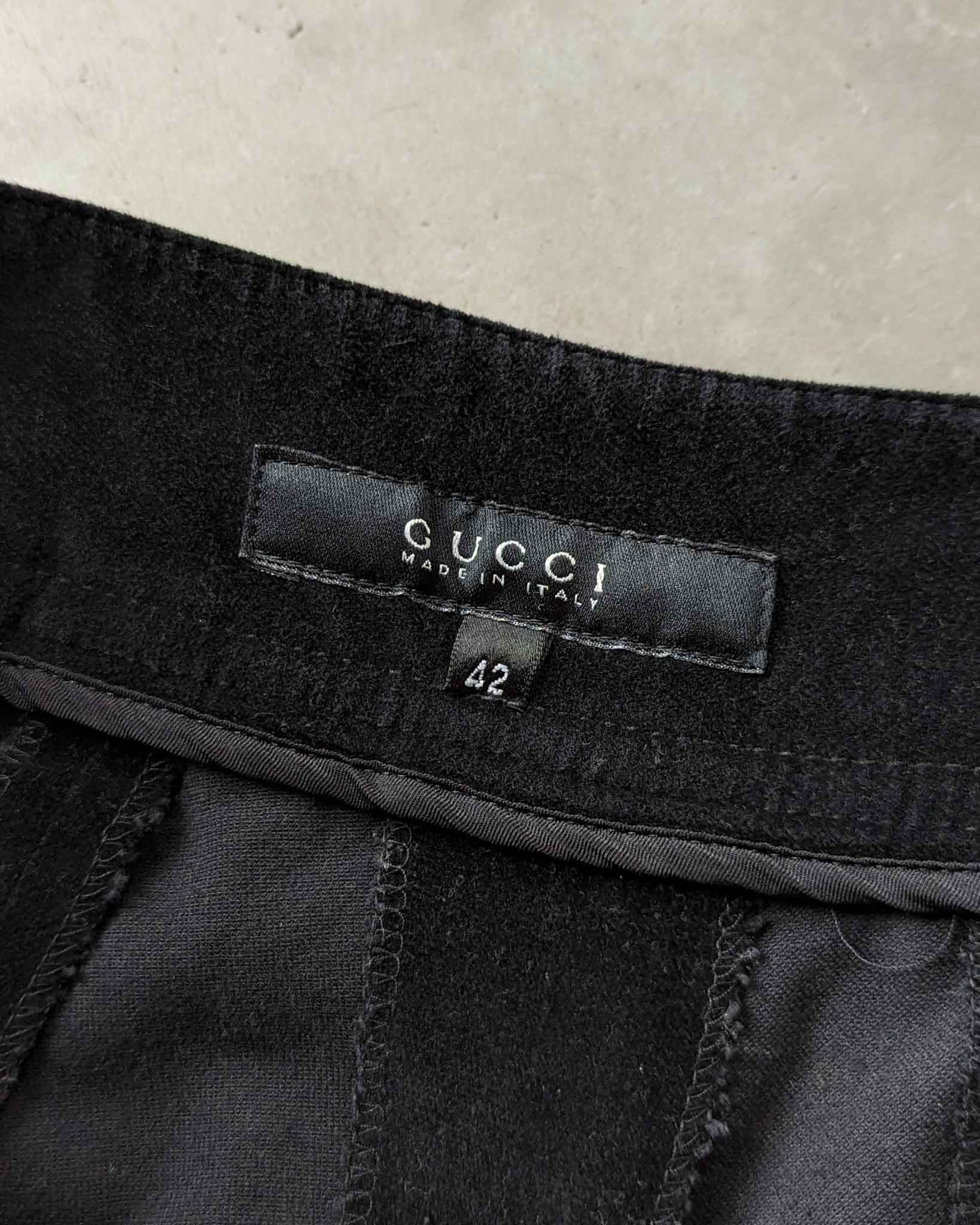 Gucci velvet slim-fit trousers - Black