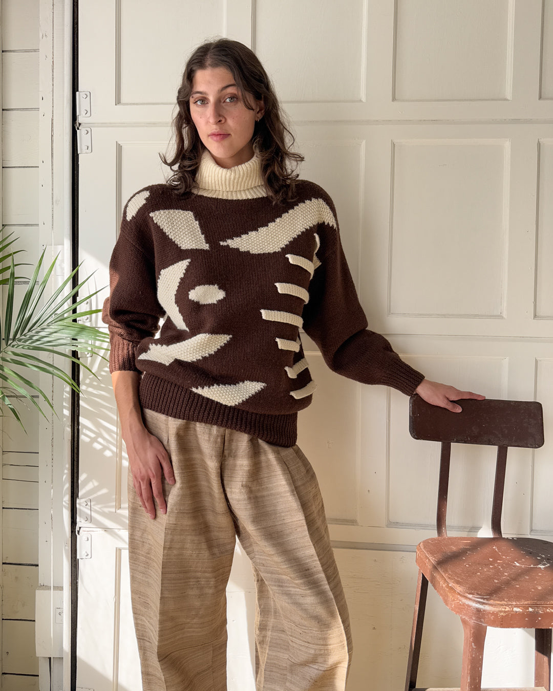 80s Chunky Turtleneck Sweater | L