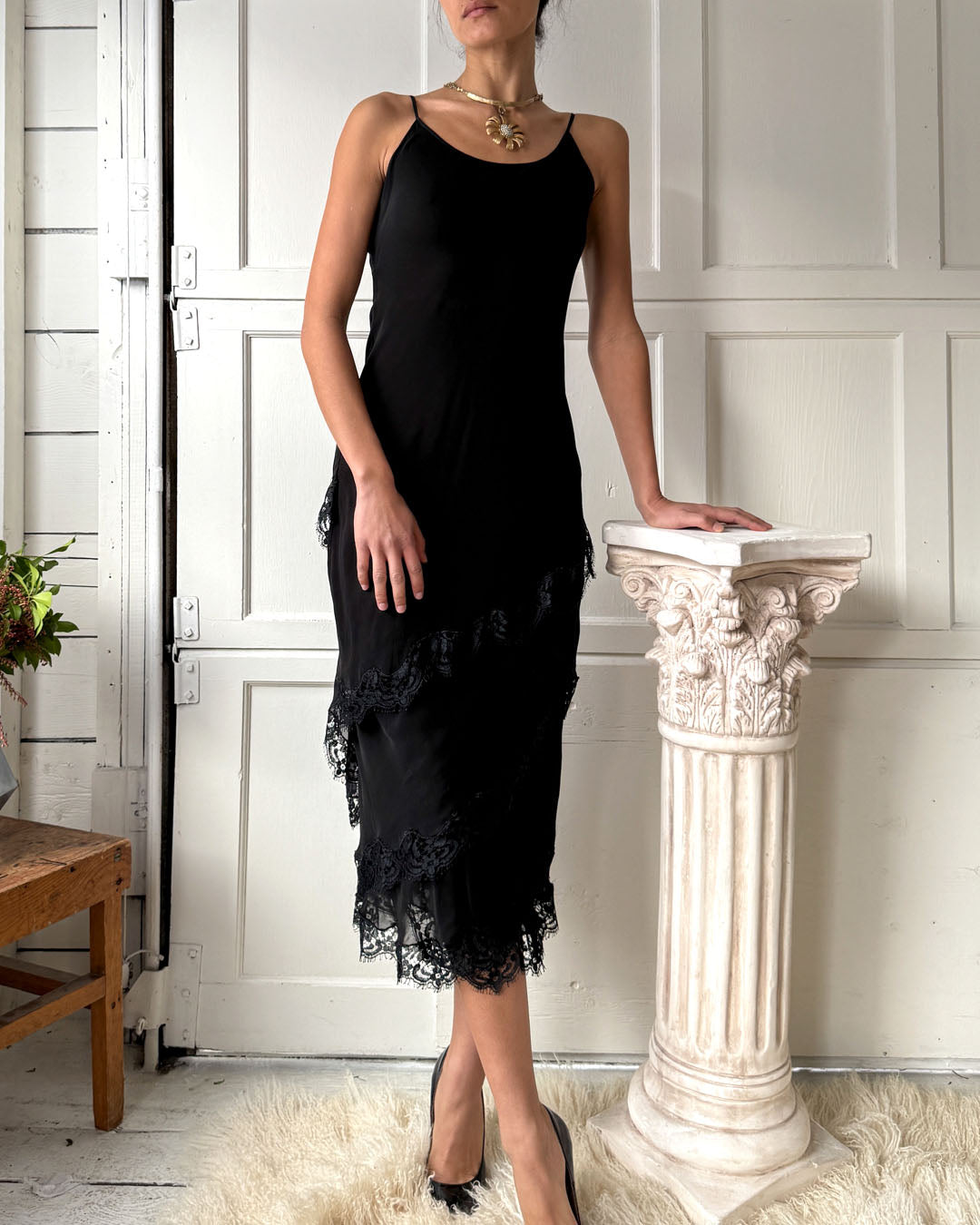 90s Alberta Ferretti Bias Cut Dress | S