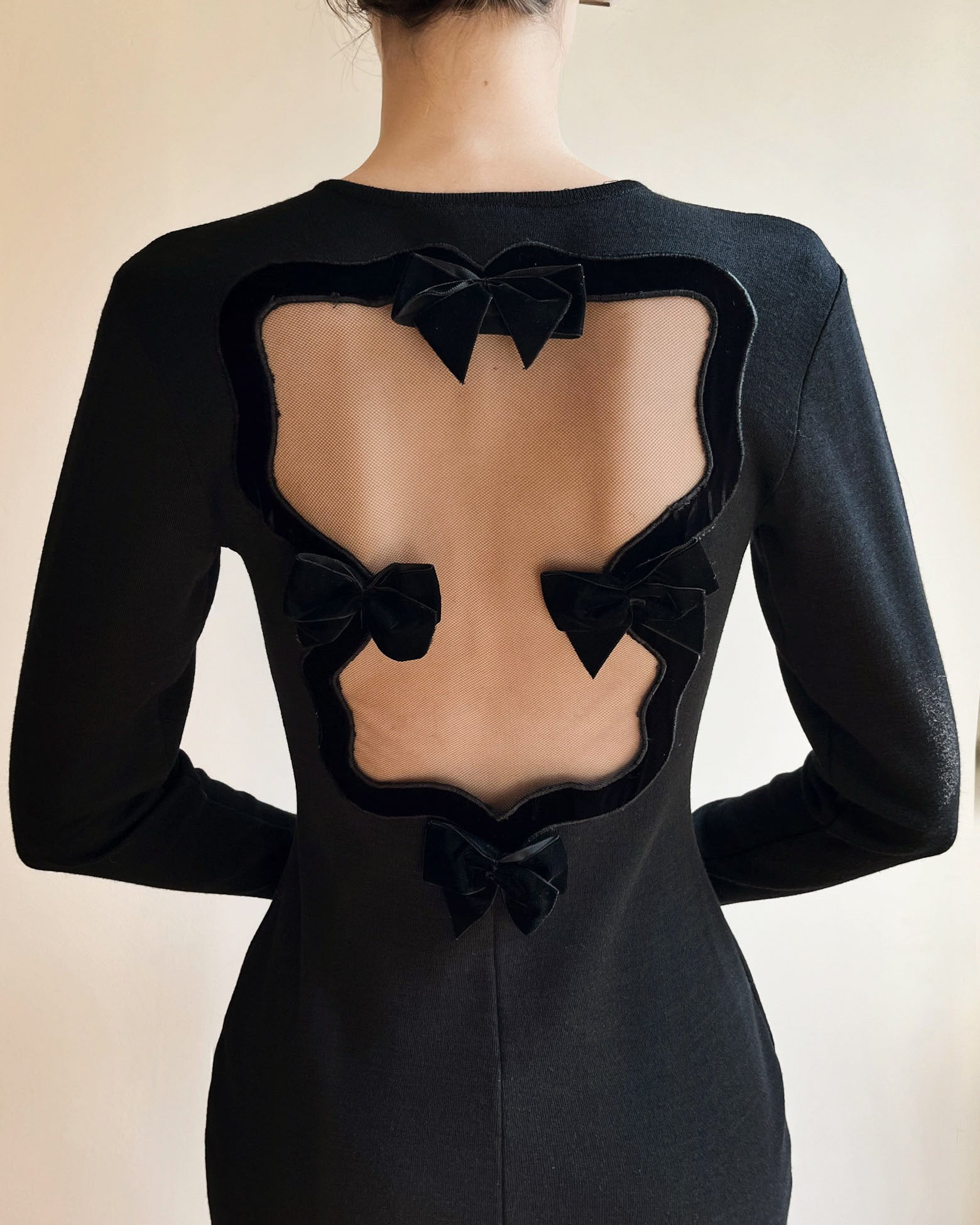 80s Sheer Panel Dress | M