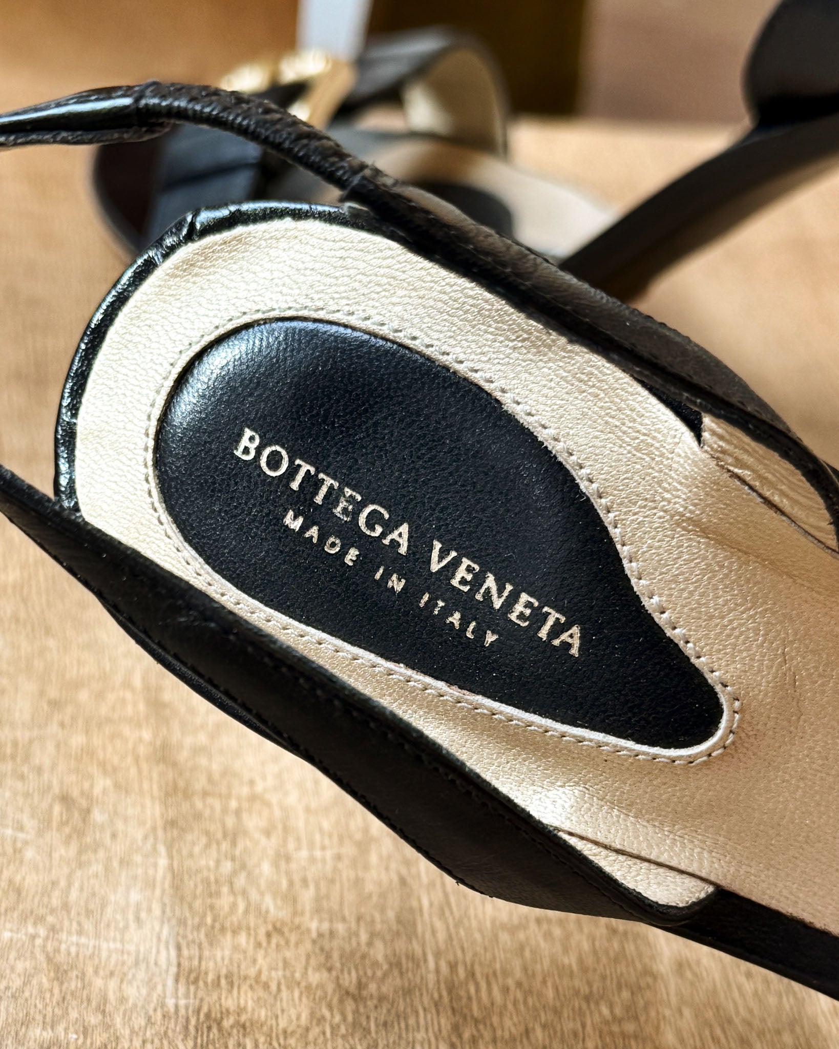 Bottega Veneta Gold Buckle Heels | 7.5-8