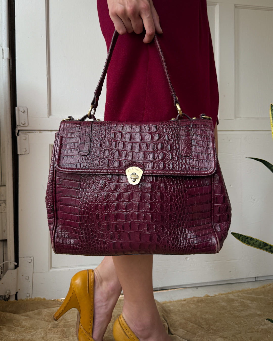 00s Brahmin Croc Embossed Bag