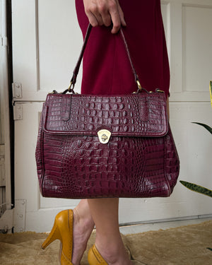 00s Brahmin Croc Embossed Bag