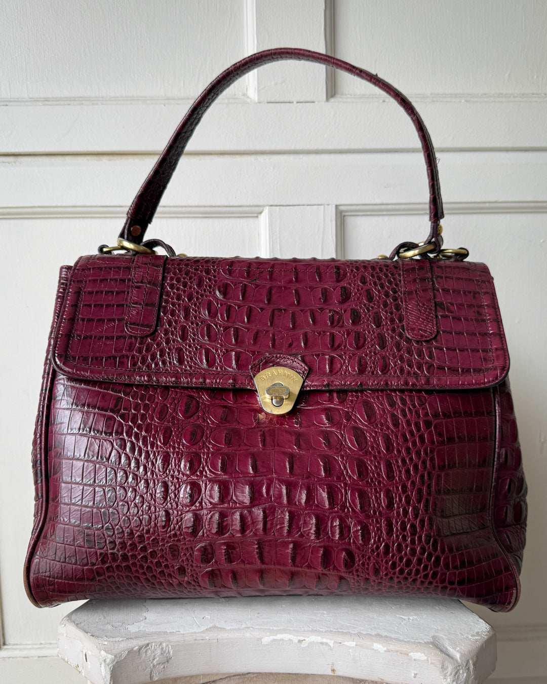 00s Brahmin Croc Embossed Bag
