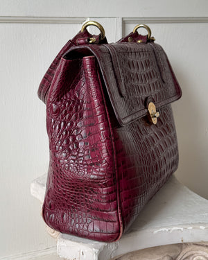 00s Brahmin Croc Embossed Bag