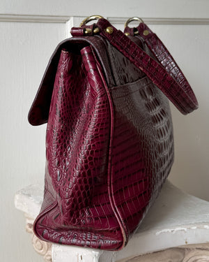 00s Brahmin Croc Embossed Bag