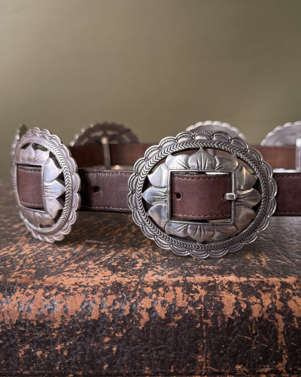 90s Brighton Sunflower Concho Belt