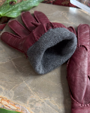 90s Brooks Brothers Burgundy Leather Gloves