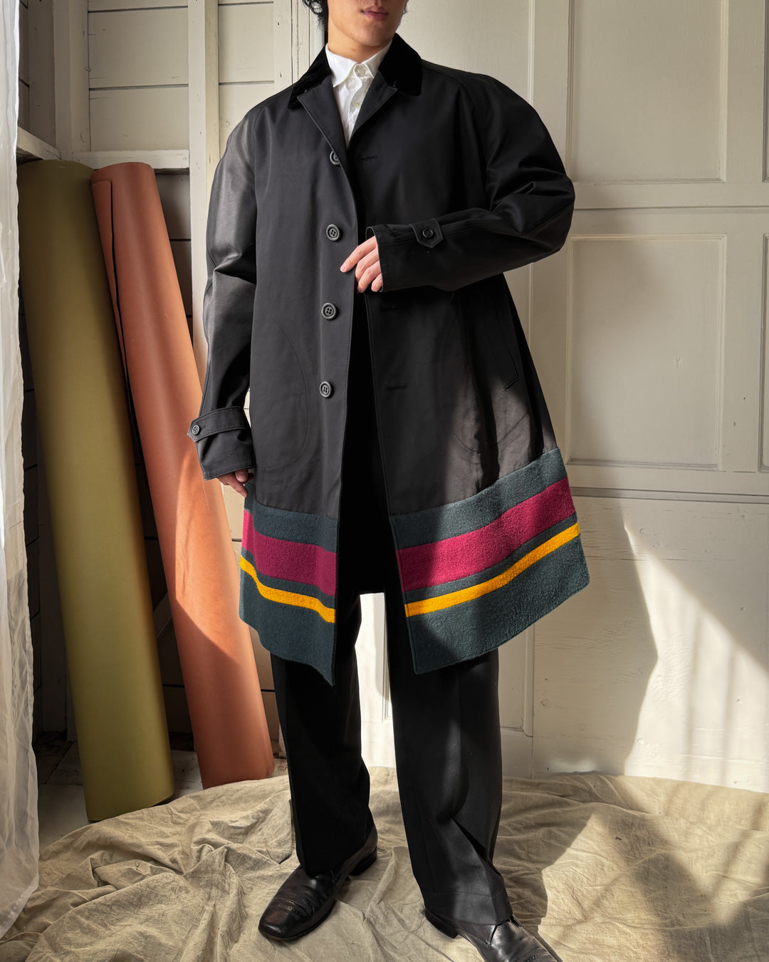 AW12 Burberry Cashmere Panel Overcoat | L