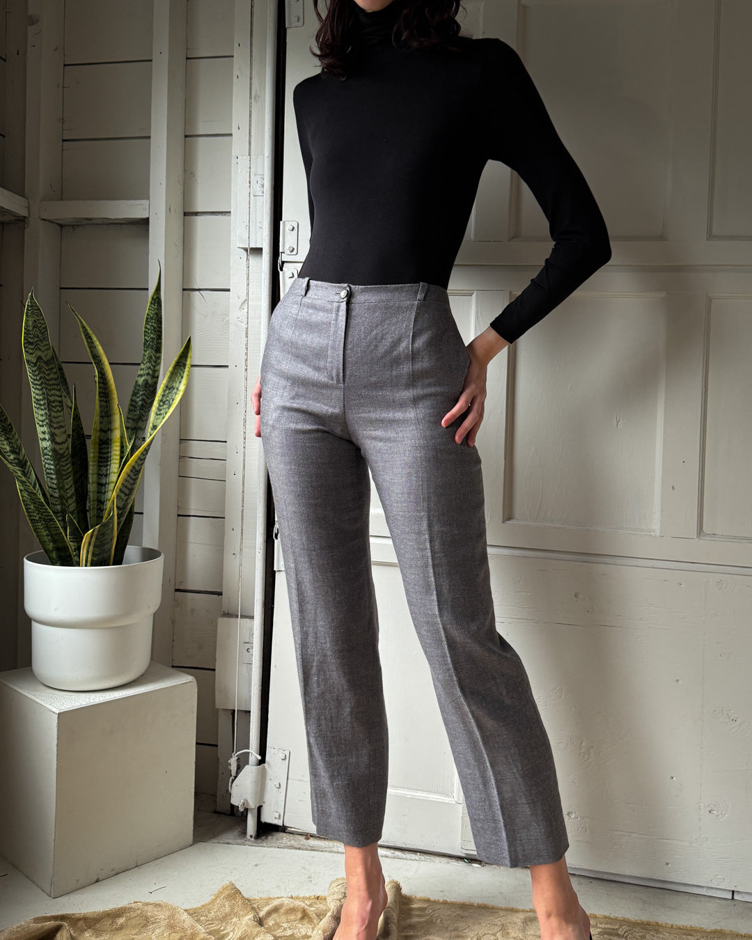 05 Chanel Gray Cashmere Pants | S