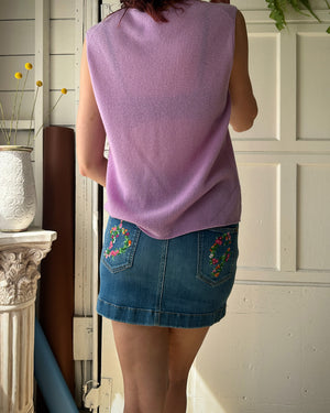 00C Chanel Lavender Cashmere Tank | L