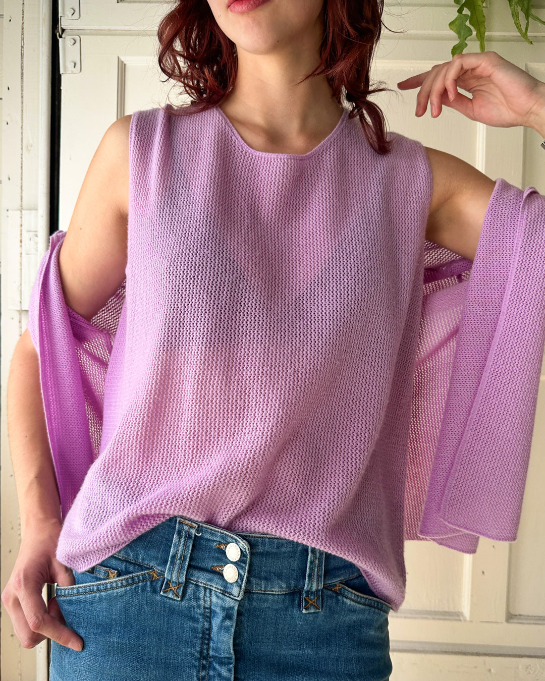 00C Chanel Lavender Cashmere Tank | L