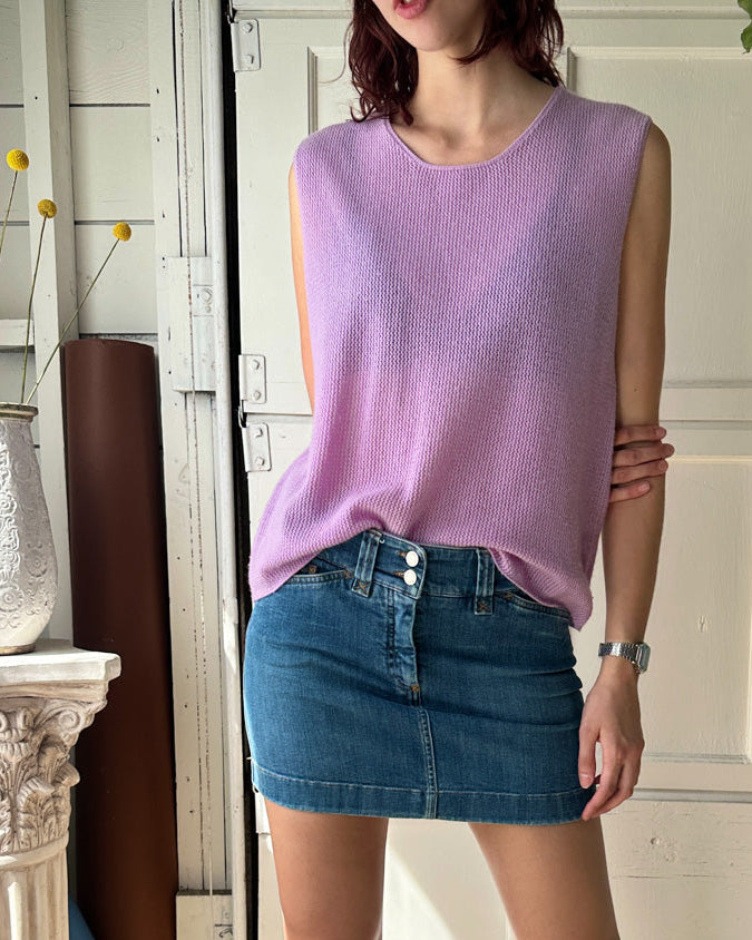 00C Chanel Lavender Cashmere Tank | L