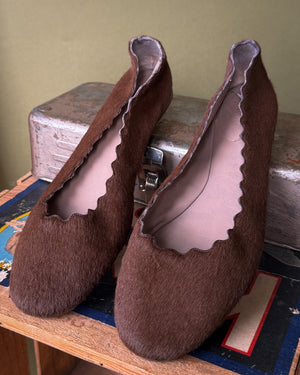 Chloe Brown Calf Hair Lauren Flats | 8