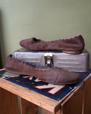 Chloe Brown Calf Hair Lauren Flats | 8