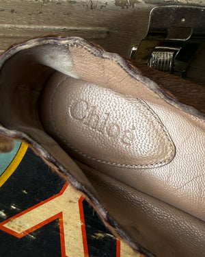 Chloe Brown Calf Hair Lauren Flats | 8
