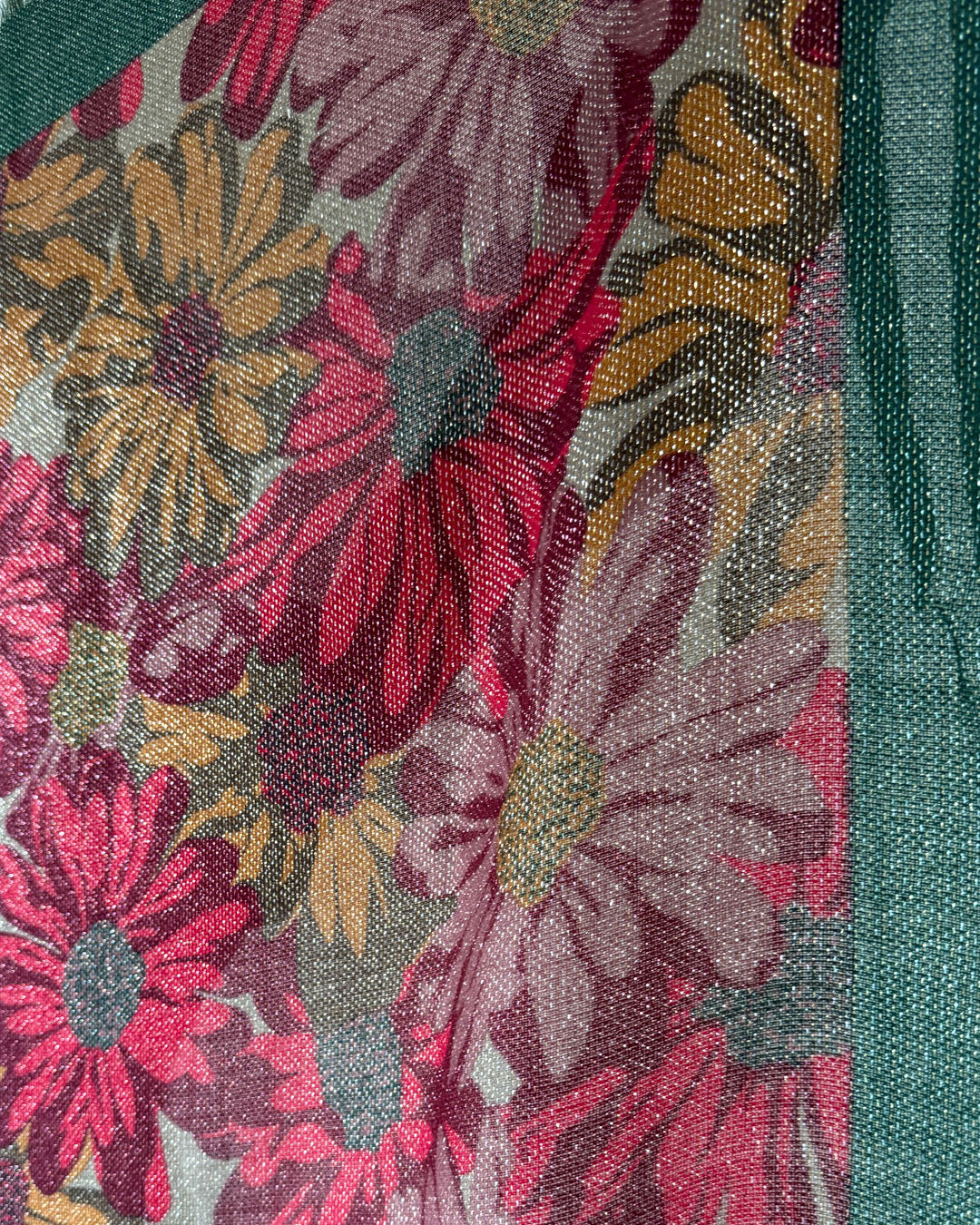 Chloe Floral Metallic Wool Shawl