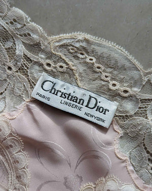 80s Dior Floral Satin Slip Dress | S-M