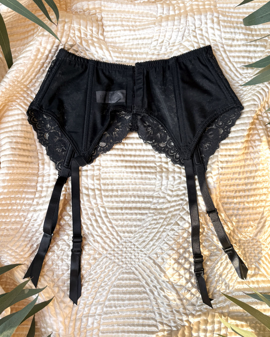 80s Christian Dior Black Garter Belt | XS-S