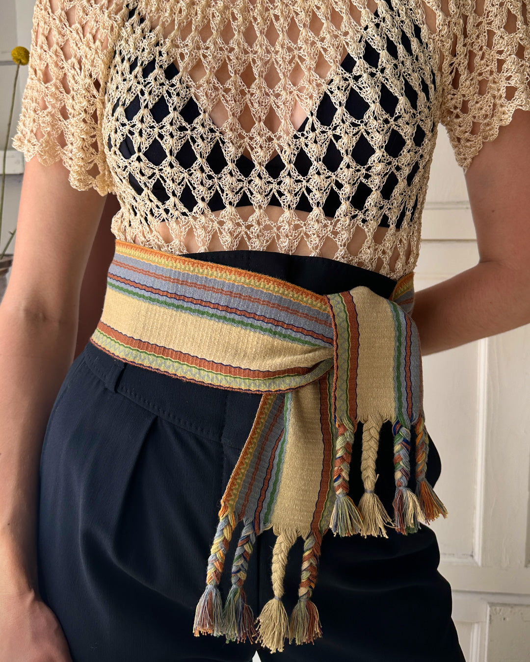 80s Dior Woven Obi Belt