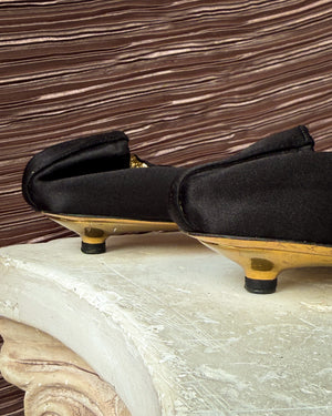 Christian Lacroix Silk Kitten Heels | 10