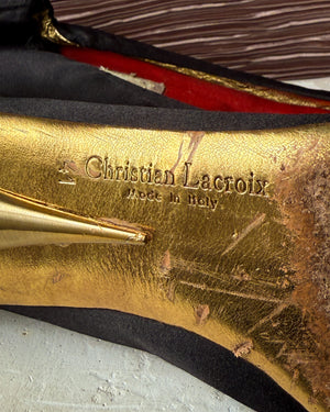 Christian Lacroix Silk Kitten Heels | 10