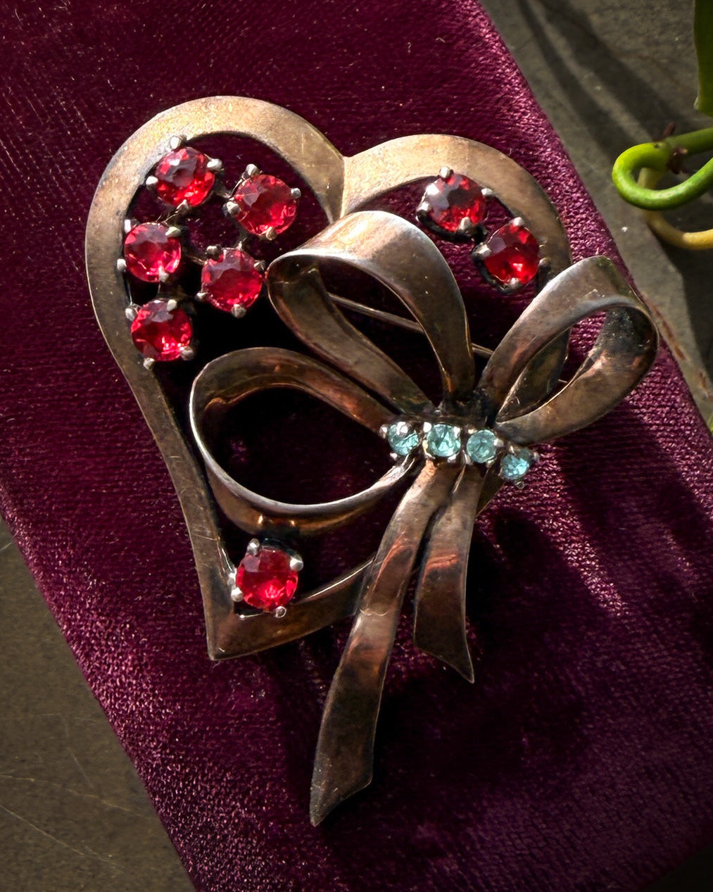 40s Ciner Sterling Heart Brooch